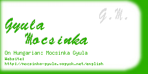 gyula mocsinka business card